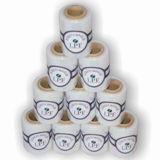 10x Stretchfolie Wickelfolie Mini transparent Breite 100mm Länge 150m
