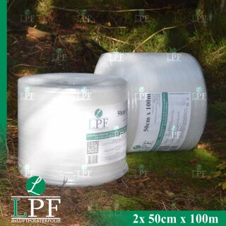 2x Luftpolsterfolie LPF50 Breite 50cm x Länge 100m / 50 my