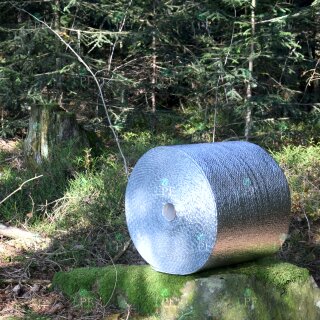 Luftpolsterfolie ALUMINIUM kaschiert Breite 50cm x L&auml;nge 60m / 250my