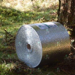 Luftpolsterfolie ALUMINIUM kaschiert Breite 50cm x L&auml;nge 60m / 250my