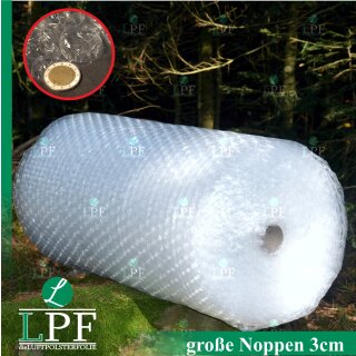 Luftpolsterfolie Gro&szlig;e Noppen (3cm) Breite 100cm x L&auml;nge 25m / 100my
